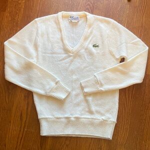 Vintage 60/70s Haymaker Lacoste White V-Neck Sweater